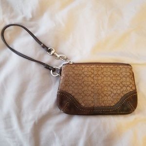 Brown Coach wristlet